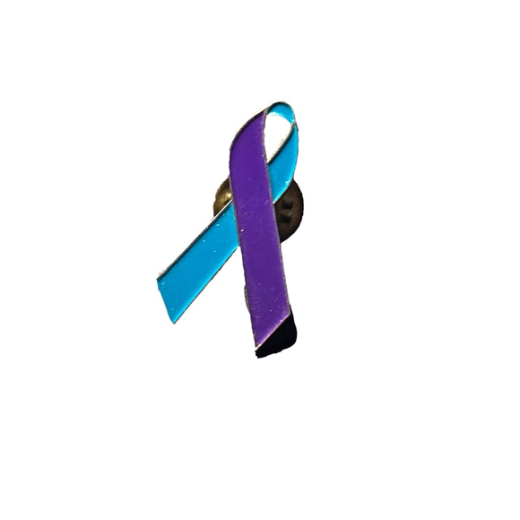 Unbranded Jewelry - Unbranded Women's Purple Blue Ribbon Brooch Pin